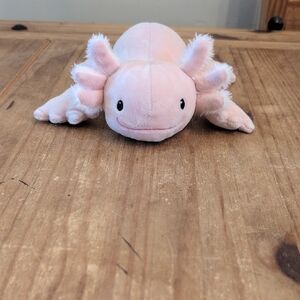 Mary Meyer Blush Pink Izzy Axolotl Plush, Approximately 12" L X  3.5" W